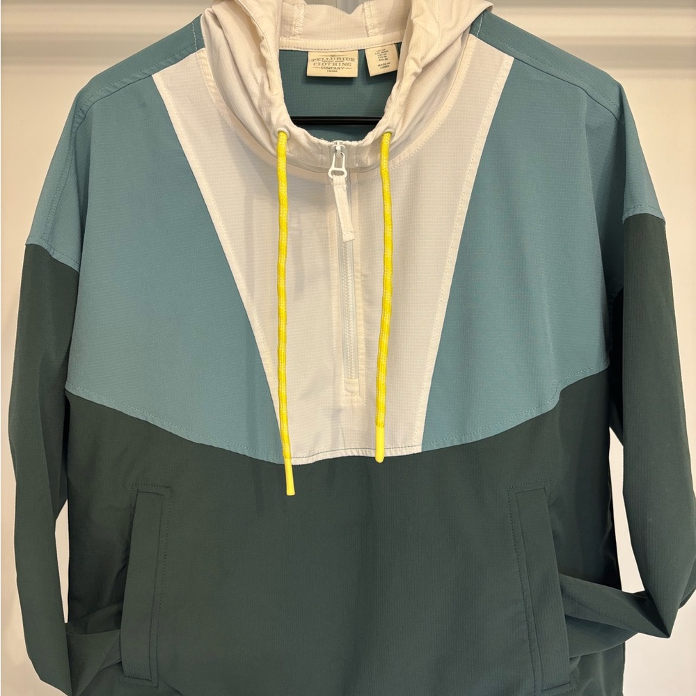 Colorblock Windbreaker with Yellow Drawstrings